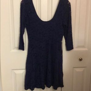Navy free people 3/4 sleeve size small dress